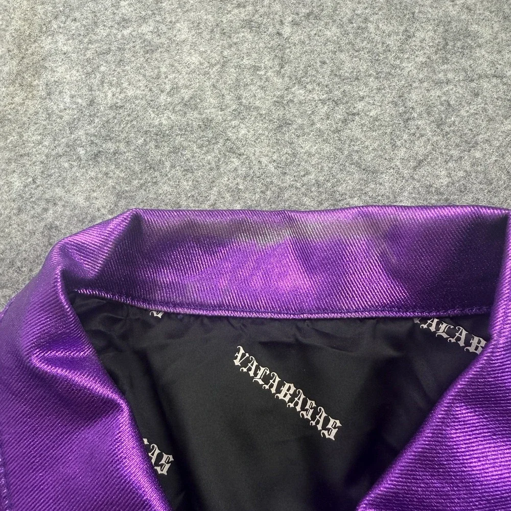 Valabasas Da Vinci Waxed Denim Metallic Jacket Medium Purple Streetwear Urban